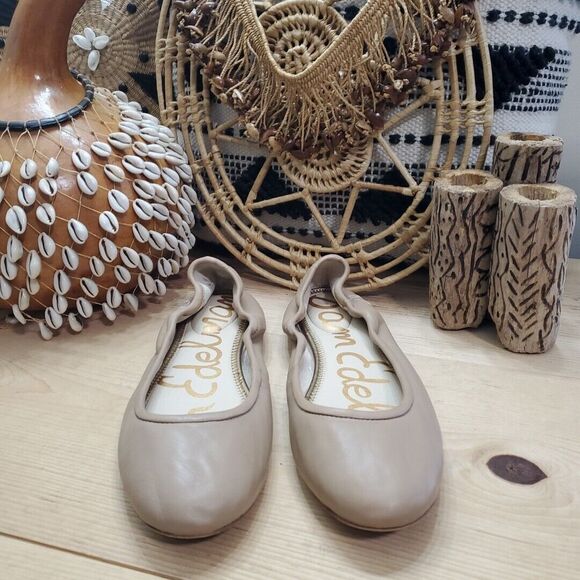 Sam Edelman Womens 10.5M/40.5 Fritz Ballet Flats Shoe Wardrobe Stapple Tan Nude - Picture 2 of 13